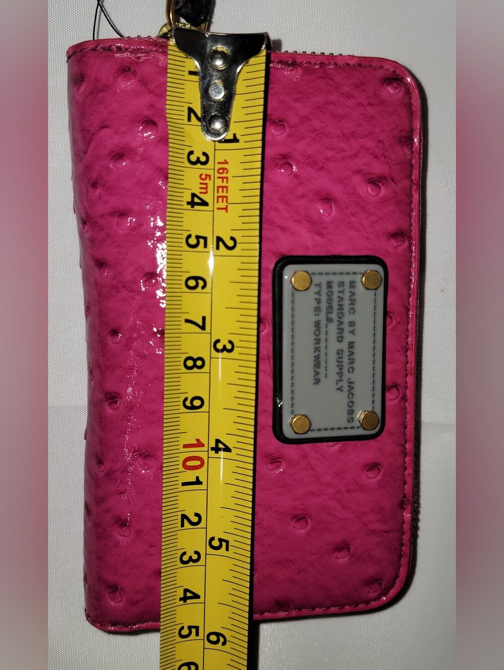 Marc by Marc Jacobs Hot Pink Ostrich-Embossed Wristlet Clutch Wallet NWT. - Picture 15 of 16